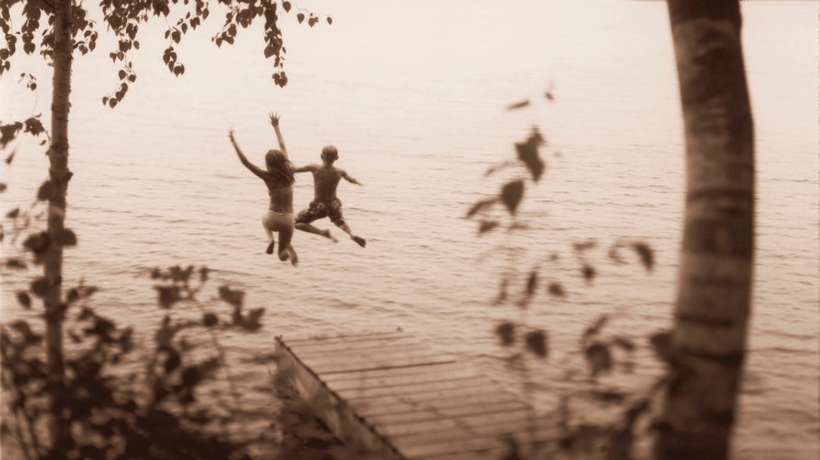 Kids Jumping into Lake Chippewa